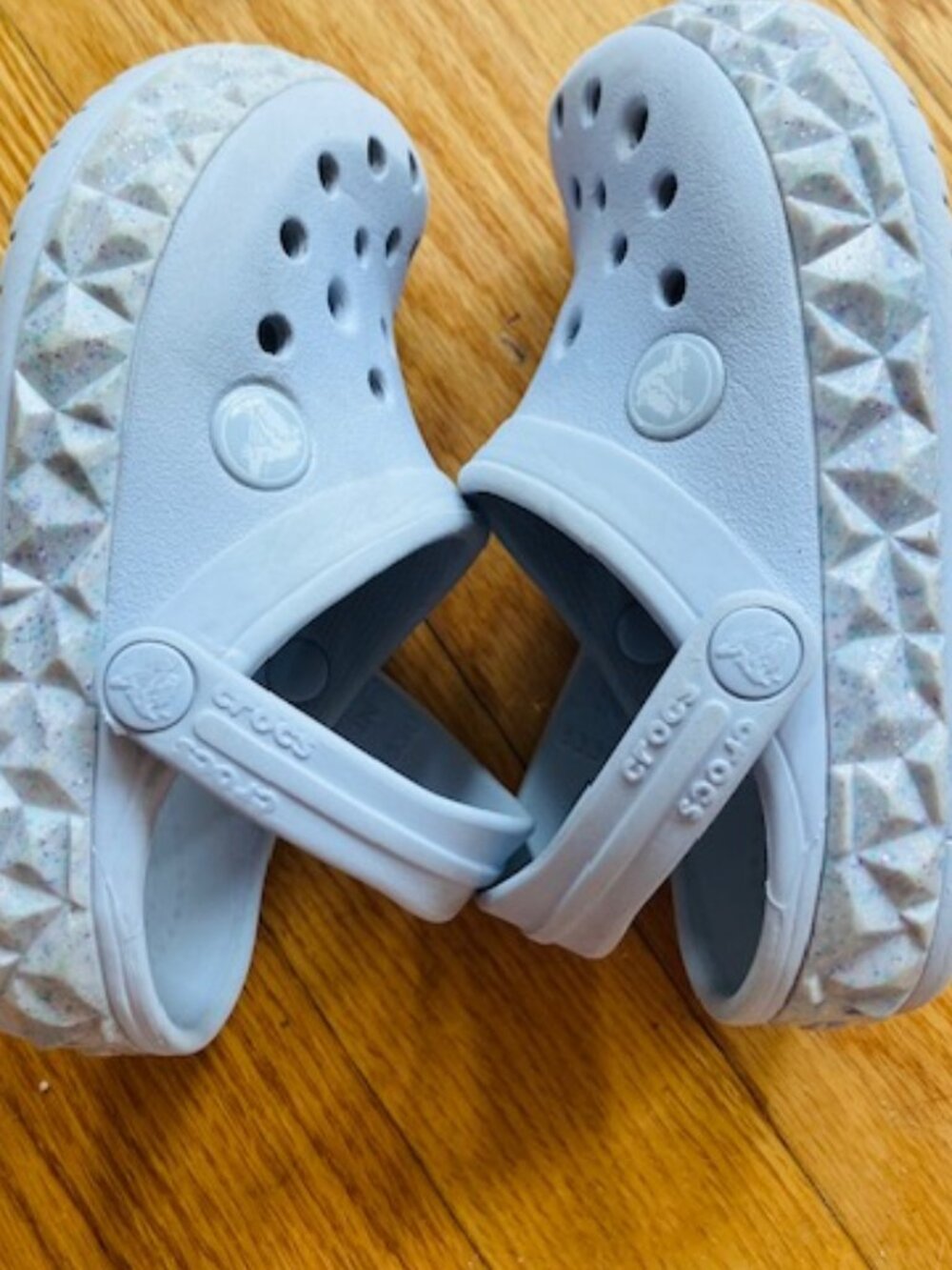 CROCS Classic Crocband Geometric Glitter Band Clog Toddler 8c DREAMSCAPE EUC!!!